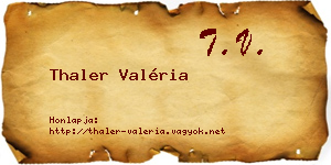 Thaler Valéria névjegykártya
