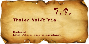 Thaler Valéria névjegykártya